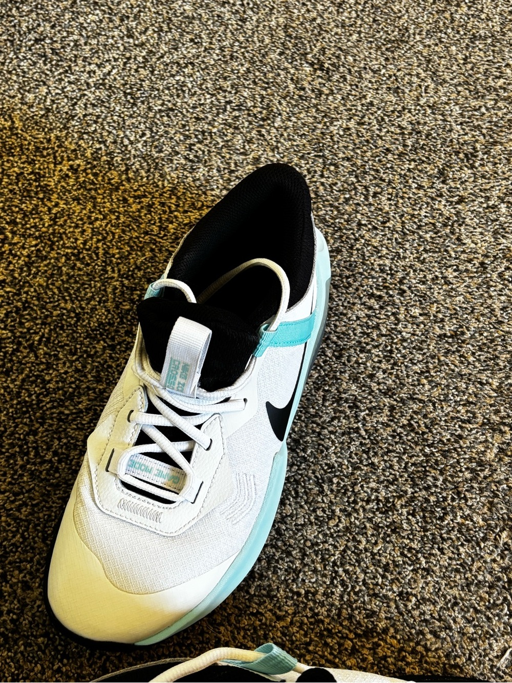 Game mode Nike White & Aqua Low-Top Sneaker with Black Swoosh